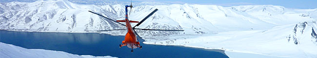 Mi8-Helikopter im winterlichen Kamtschatka